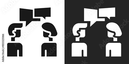 Communications Icon In Black And White Glyph Style