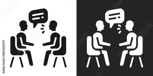 Speaking Icon In Black And White Glyph Style
