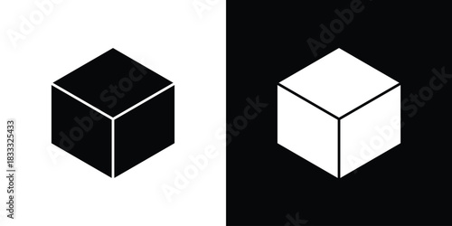 Cube icons. Vector Template Illustration Symbol Pixels Perfect