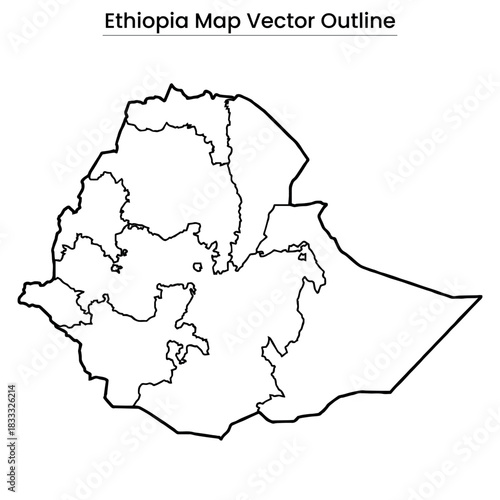 Ethiopia Map Vector Outline