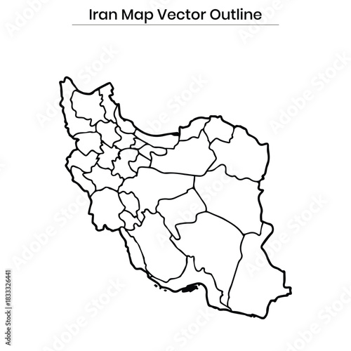 Iran Map Vector Outline