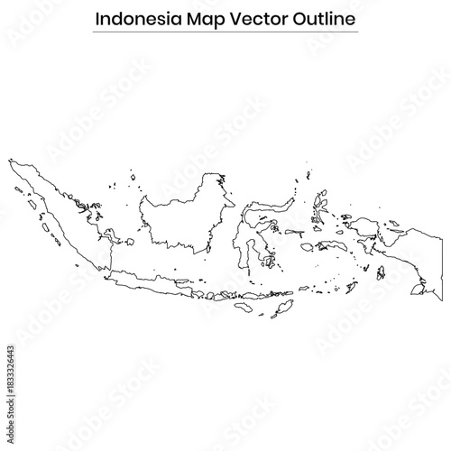 Indonesia Map Vector Outline