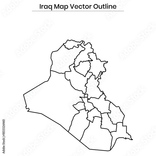 Iraq Map Vector Outline