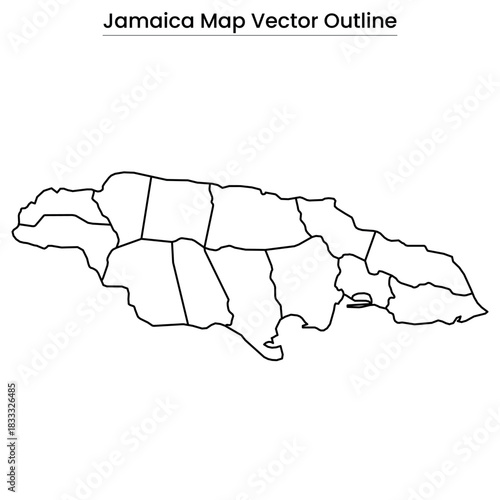 Jamaica Map Vector Outline