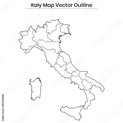 Italy Map Vector Outline