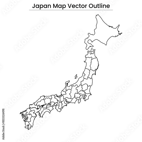 Japan Map Vector Outline