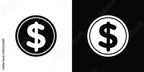 Dollar icons. Vector Template Illustration Symbol Pixels Perfect