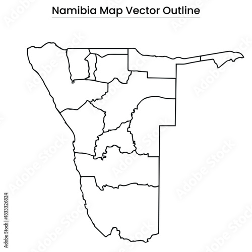 Namibia Map Vector Outline