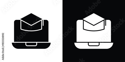 E learning icons. Vector Template Illustration Symbol Pixels Perfect