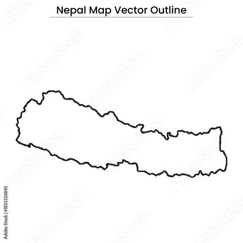 Nepal Map Vector Outline