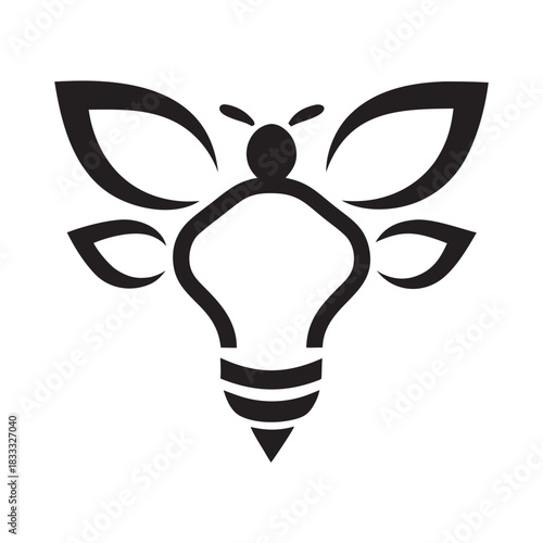 Twin Bulb Bee Symbol Creative Dual Concept