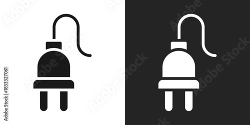 Plug Icon In Black And White Glyph Style