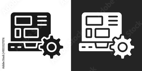 Website Settings Icon In Black And White Glyph Style
