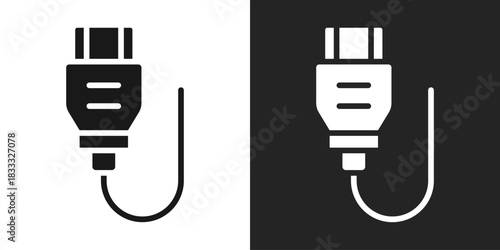 Hdmi Icon In Black And White Glyph Style
