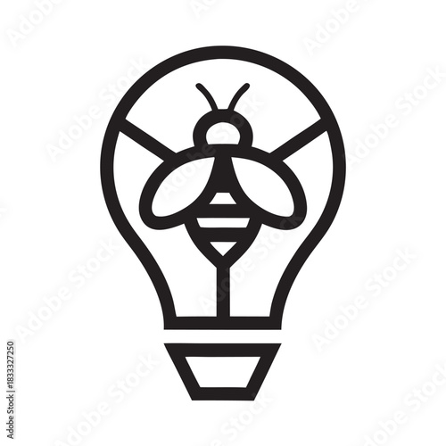 Honeybee Bulb Mark Sweet Nature Inspired Emblem