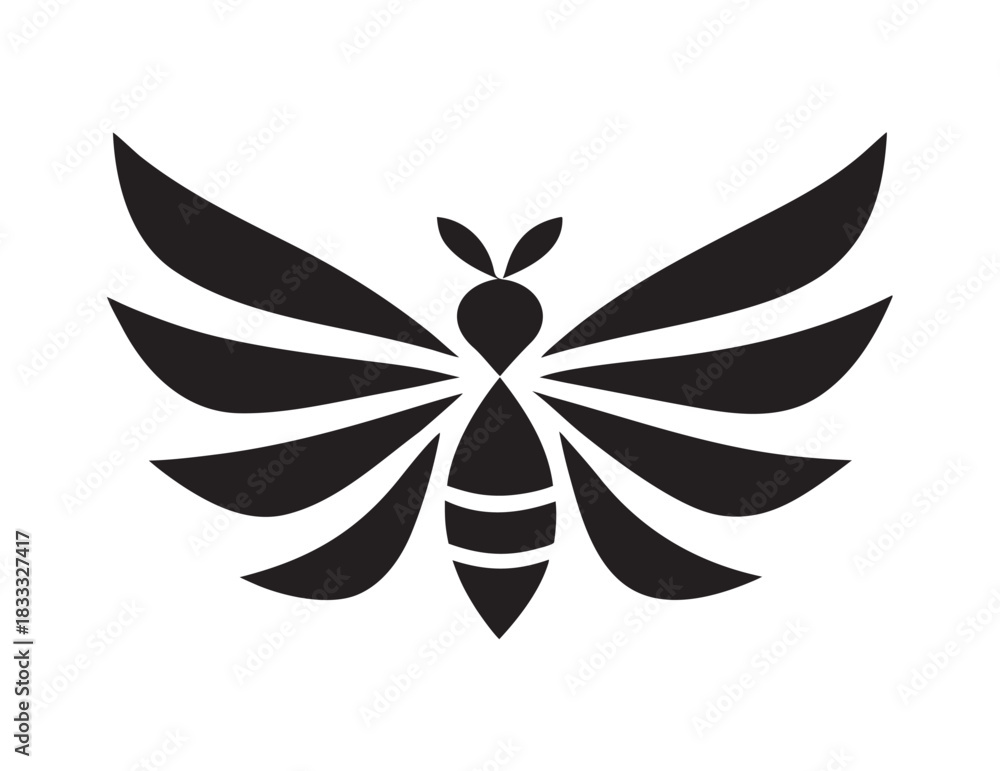 Obraz premium Bee Wings Of Freedom Artistic Symbol