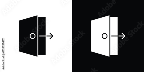 Exit icons. Vector Template Illustration Symbol Pixels Perfect