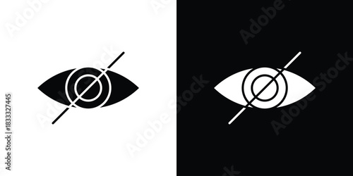 Eye crossed icons. Vector Template Illustration Symbol Pixels Perfect
