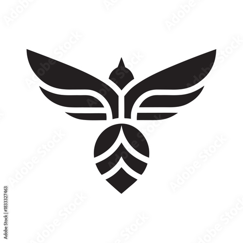 Bee Hummingbird Harmony Logo Artistic Fusion