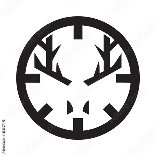 Antler Time Symbol Wildlife Inspired Emblem