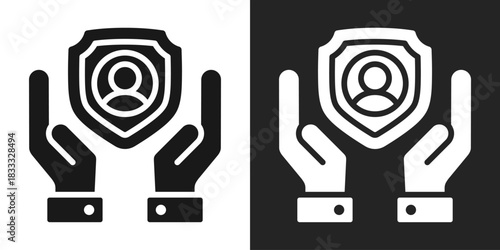 Retain Icon In Black And White Glyph Style