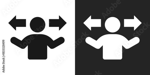 Guidance Icon In Black And White Glyph Style