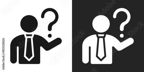 Inexperience Icon In Black And White Glyph Style