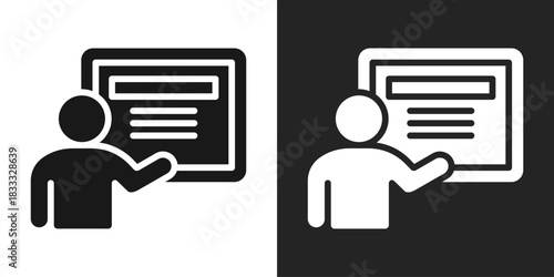 Teaching Icon In Black And White Glyph Style