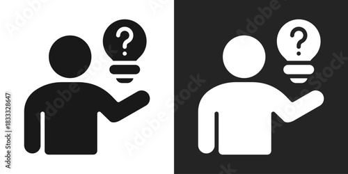 Problem Icon In Black And White Glyph Style