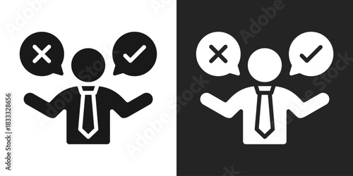 Advice Icon In Black And White Glyph Style