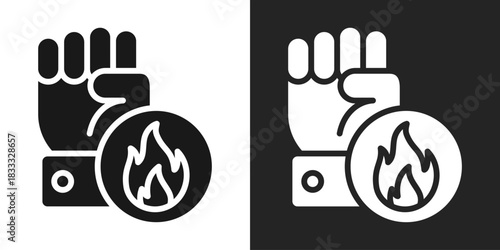 Motivation Icon In Black And White Glyph Style