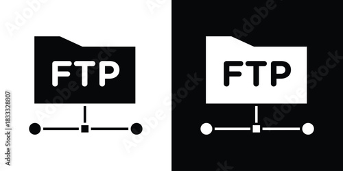 FTP icons. Vector Template Illustration Symbol Pixels Perfect