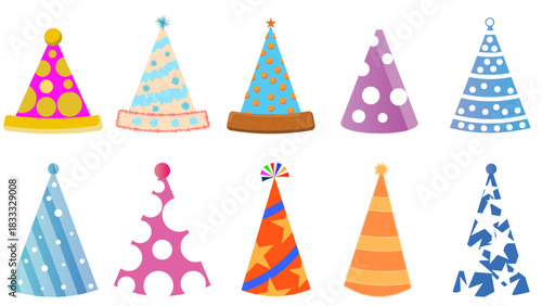 set of Christmas hats. set of party hats