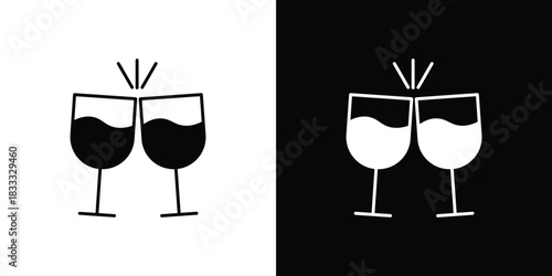 Glass-cheers icons. Vector Template Illustration Symbol Pixels Perfect