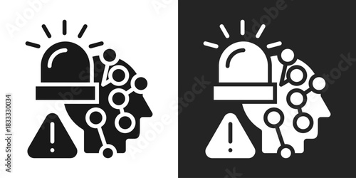 Alerts Icon In Black And White Glyph Style