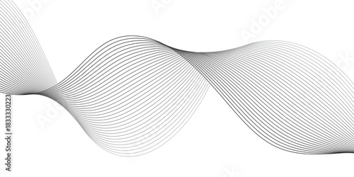 Abstract white and grey lines for website, banner and brochure, Curve flow motion illustration, wave line background.