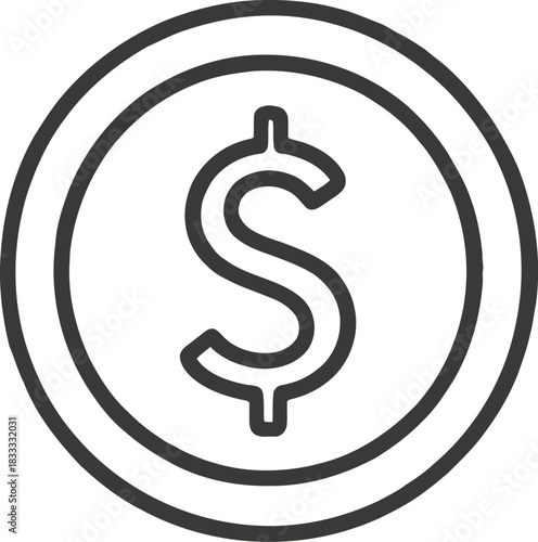 Hand drawn doodle illustration of a futuristic digital cryptocurrency coin