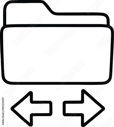 Simple hand drawn icon representing digital data transfer and sharing