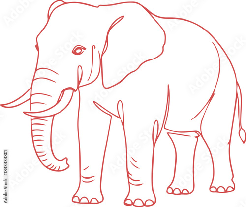 Elephant Simple Continuous Line