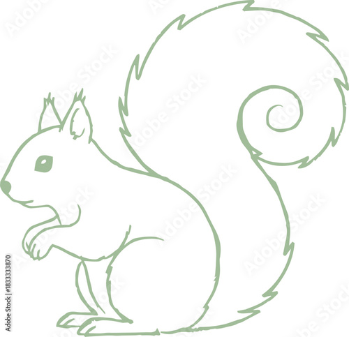 Squirrel Tail Swirl Outline