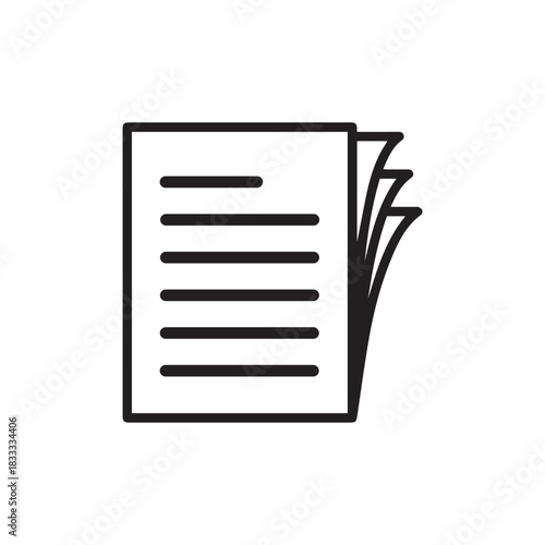 Single Paper Document Line Icon