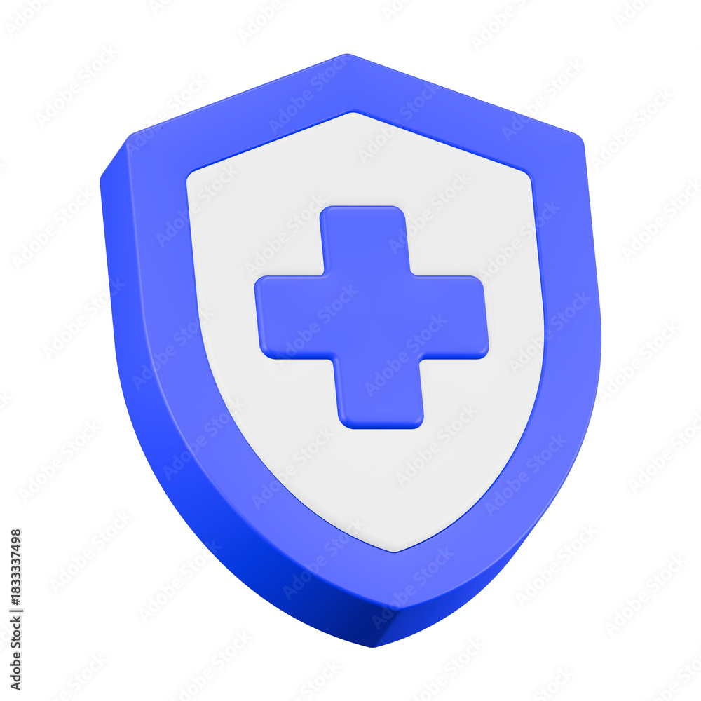 Obraz premium 3d rendering icon health shield blue button