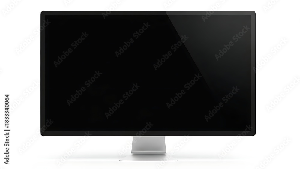 Fototapeta premium Sleek modern computer monitor with blank screen on white background