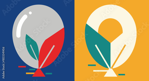 Abstract depiction of growth and sustainability with stylized plant elements.