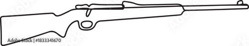 continuous line of rifle.one line drawing of rifle. single line vector illustration of firearm. line art of rifle for hunting. one line Icon drawing