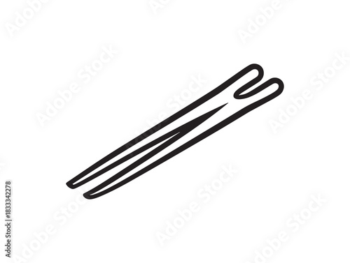 Minimalist tweezers 2D vector line art icon design for beauty care healthcare and cosmetic illustrations