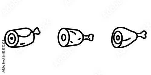 ham outline or line icon design bundle.