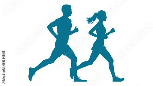 Stay fit and healthy with a running partner fitness motivation and wellness concept for a vibrant active lifestyle vector design