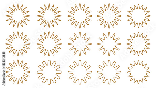 Elegant starburst shapes for modern design projects, creating eye-catching and decorative elements with a touch of minimalist sophistication