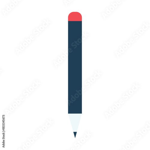 Pencil flat stationary icon
